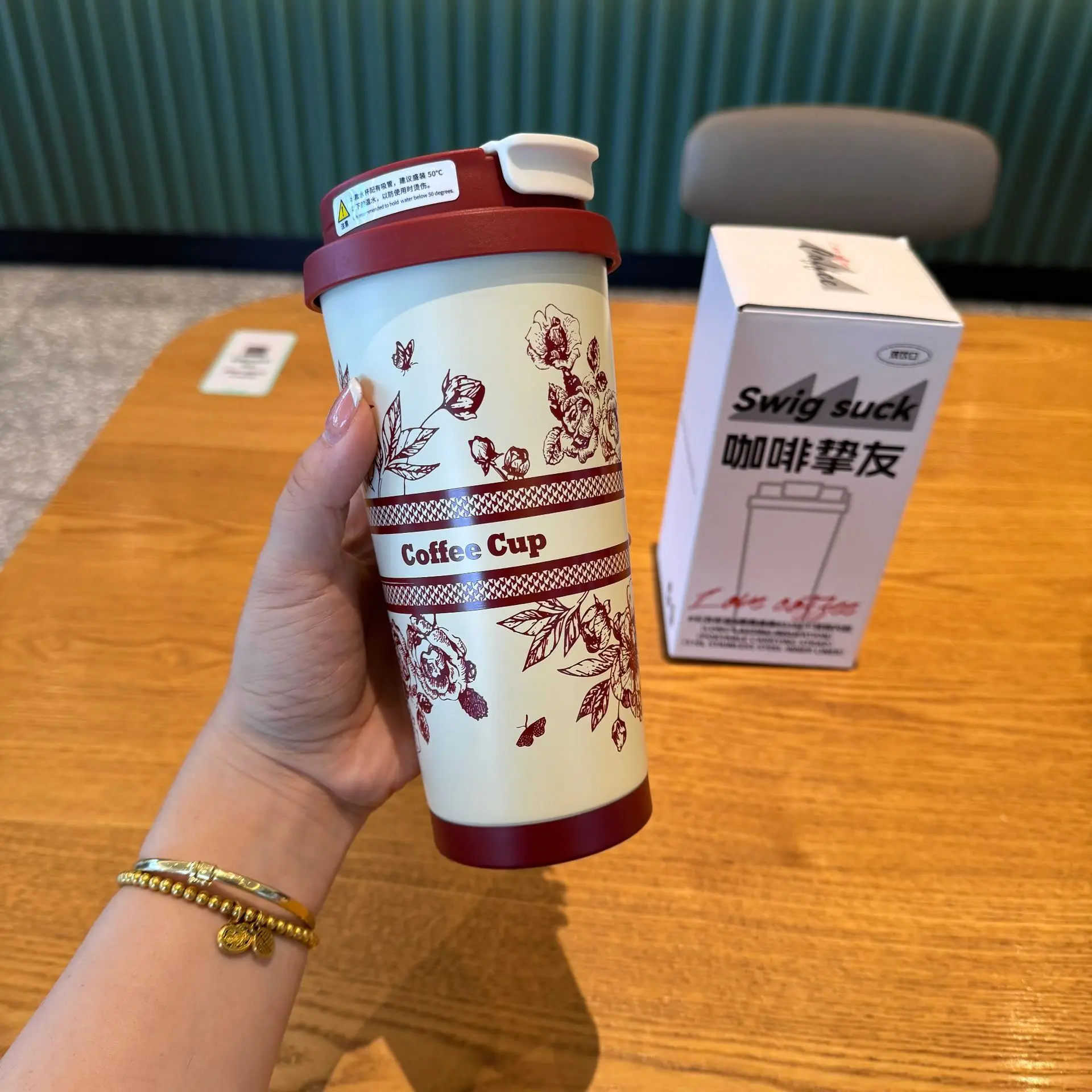 Colorful new coffee cup, insulated cup, double drinking cup, ice resistant 316 stainless steel straw water cup, ice cream cup