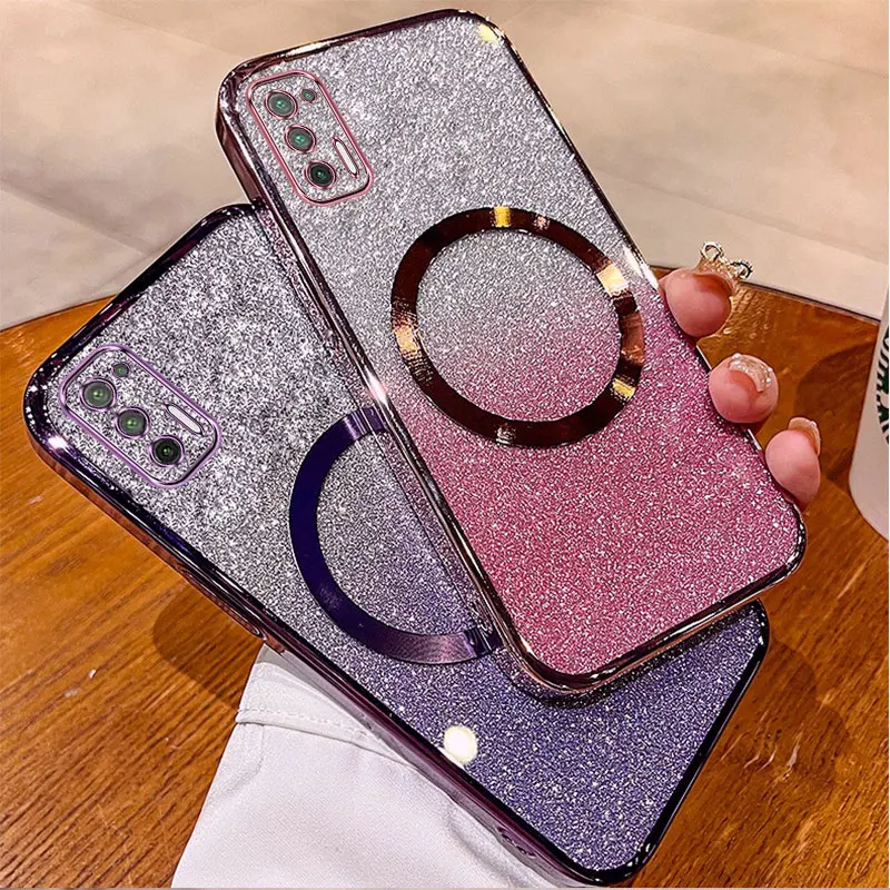 

For Moto G9 Plus Case Electroplated transparent phone case with flash paper lens fully covered and anti drop