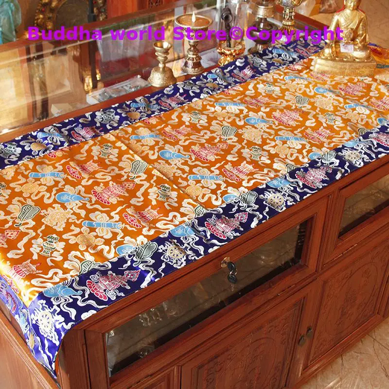 200cm Wholesale Buddhist supply Tibet Nepal family home Buddhism Temple Auspicious Embroidery Buddha Altar cover Table cloth