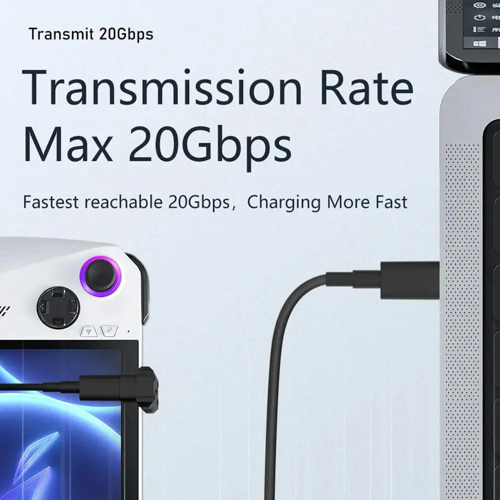 USB3.1 20Gbps Data Adapter For ROG Ally 8K60Hz 140W USB C To C Fast Charge Converter Adapter For MacBook Steam Deck