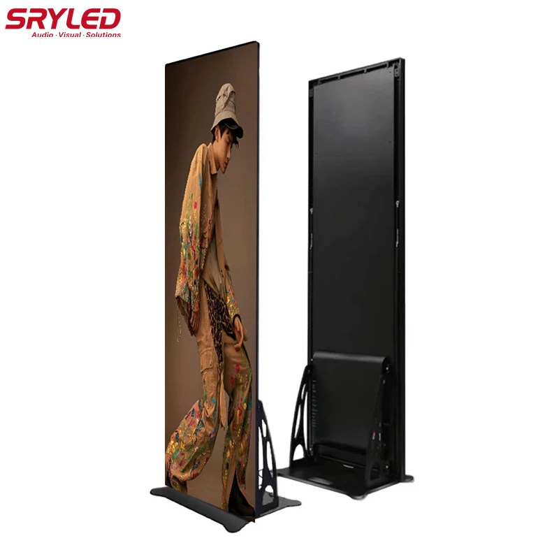 

SRYLED Led Poster Screen Indoor P2.5 P3 Portable Smart Advertising Player Shopping Mall Stand Floor LED Video Wall Panel