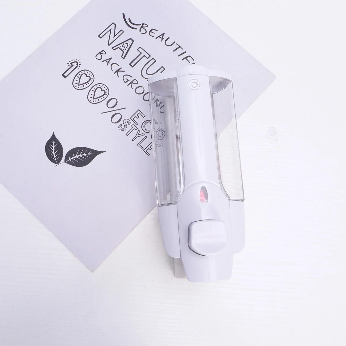 

Wall Mounted Hand Soap Dispenser 350Ml White Abs Manual Liquid Pump For Bathroom Shower Hotel Use Non-Slip Button Leak-Proof
