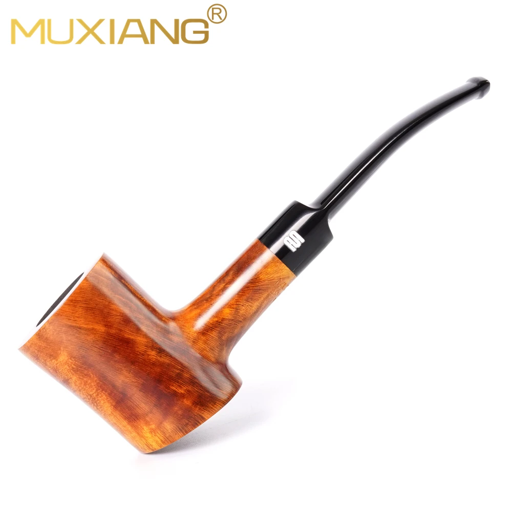 muxiang-light-yellow-briar-wood-hammer-smoking-pipe-curved-saddle-stem-with-9mm-filter-carved-poker-pattern