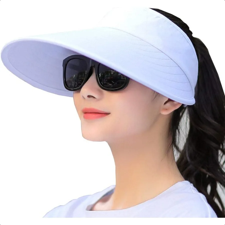 

Sun Visor Hats Women Large Brim Summer UV Protection Beach Cap