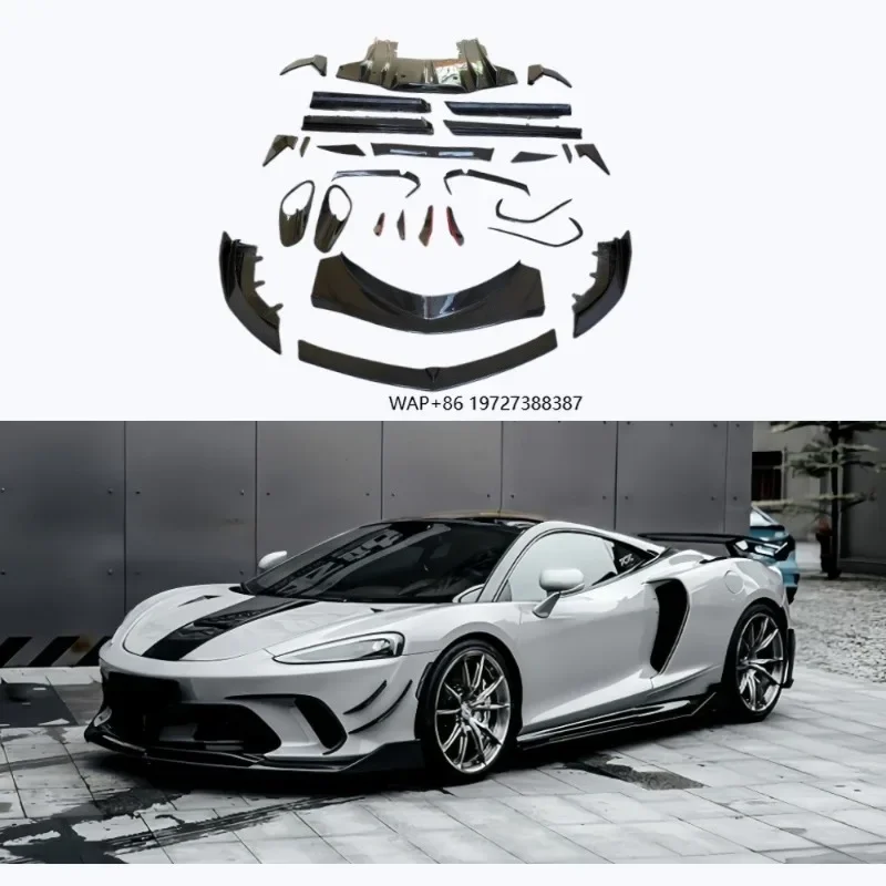 Car Exterior Accessories Dry Carbon Fiber Front Rear Bumper Lip Diffuser Spoiler Side Skirts for  GT Body Kit