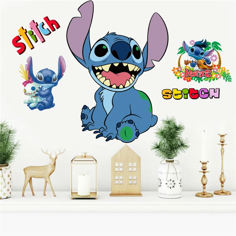 MINISO New Cartoon Lilo & Stitch Movie Wall Stickers For Kid's Room Kindergarten Living Room Wall Decoration Children's Gifts