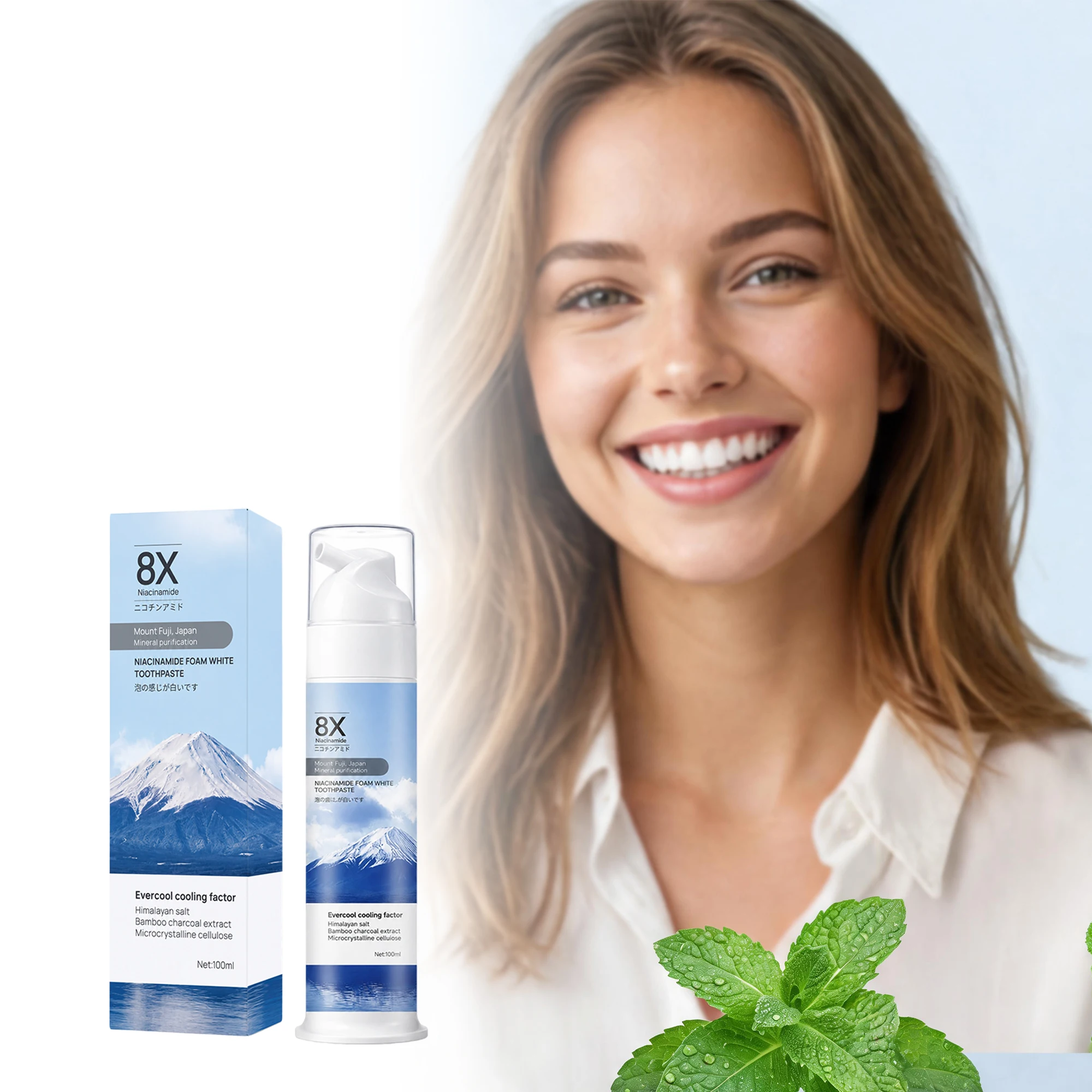 Niacinamide Toothpaste - Dense Foam for Gentle Cleaning, Refreshing Comfort & Daily Oral Care