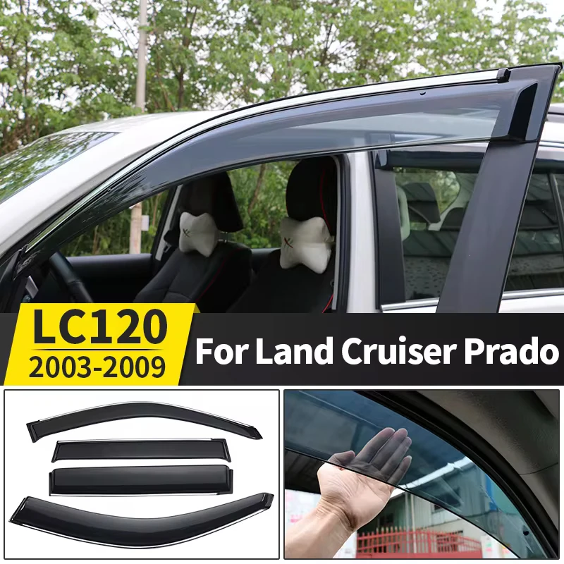 

Windows Vent Visor Flow Deflector For 2003-2009 Toyota Land Cruiser Prado 120 LC120 FJ120 Exterior Accessories body kit Tuning