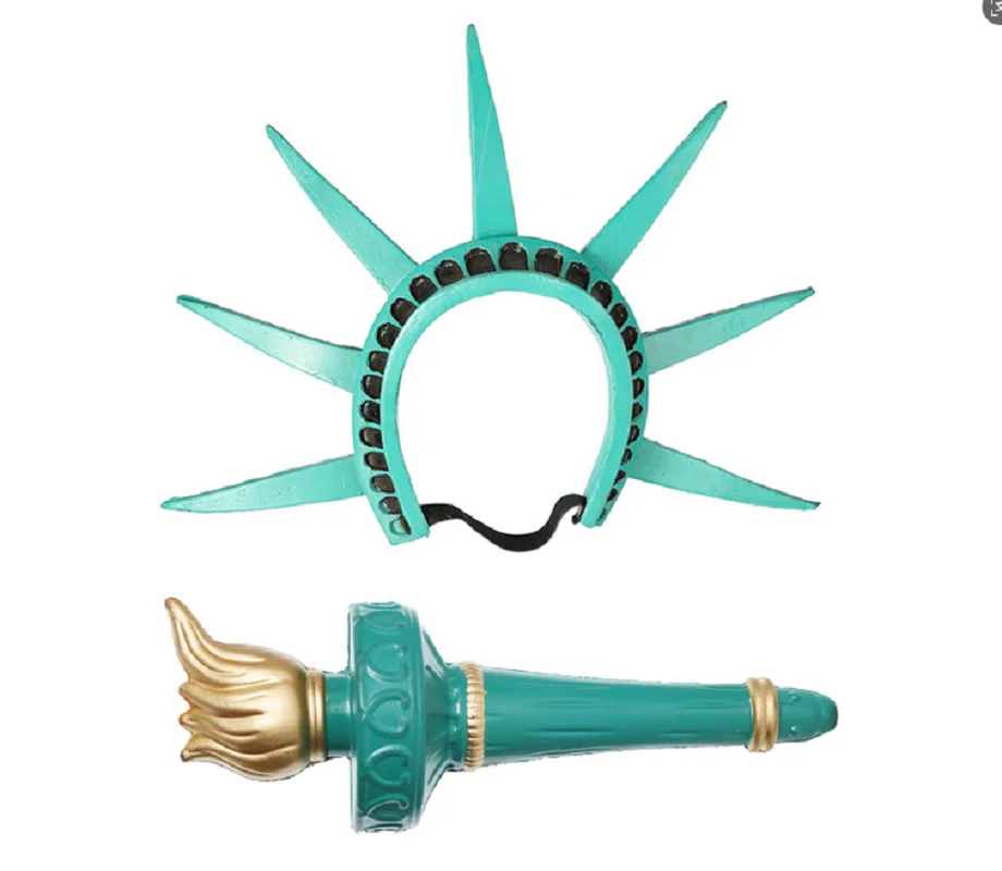 Set Cosplay Patung Liberty dan Ikat Kepala Obor