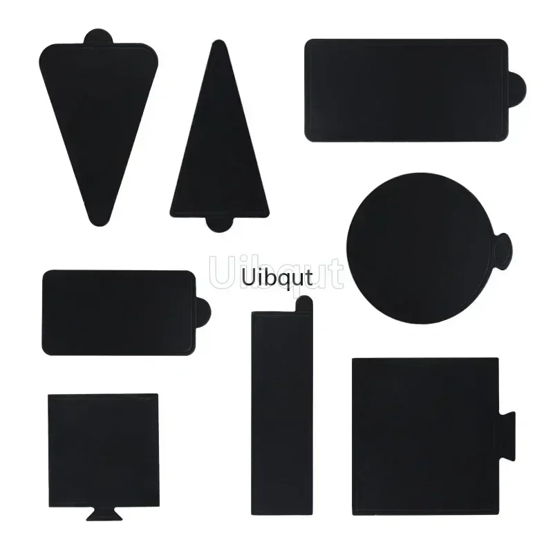 100pcs /set white black silver Mousse Mat Bottom Cake Base Paper Boards Board Shape Dessert Tray Christmas Cake Decoration Tools
