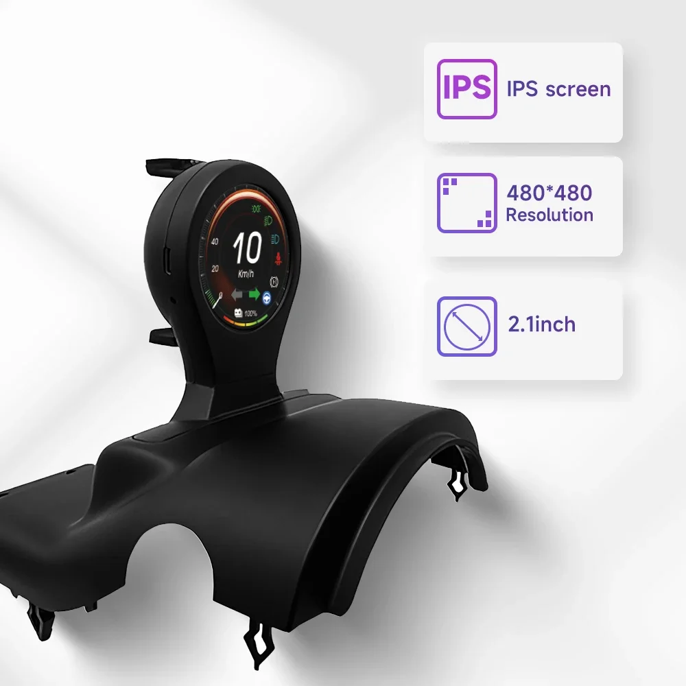Podofo 2.1'' Car Head Up Display LCD Dashboard Instrument IPS Screen For Accessories For  Model 3 Model Y