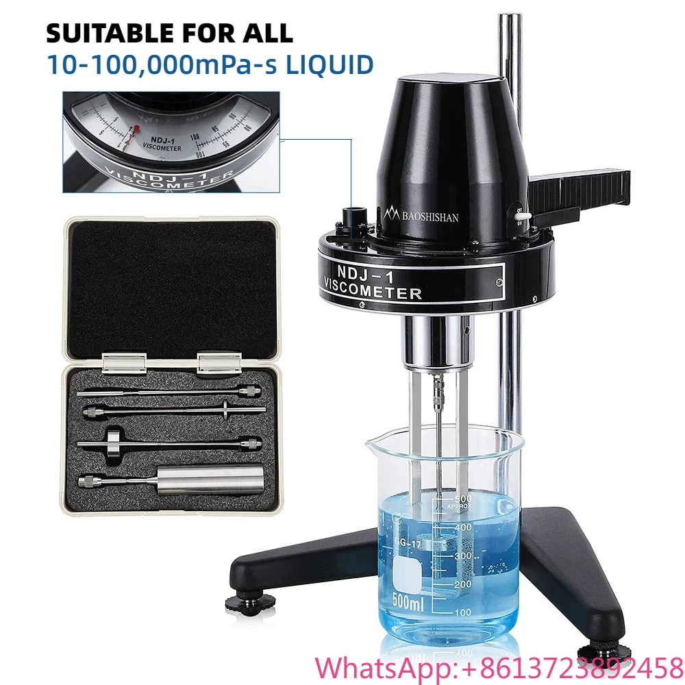 

NDJ-1 Rotary Viscometer Viscosity Tester with Rotors 1-4 10-100000mPa·s Fluidimeter Meter Newton Liquid Viscometer 110/220V