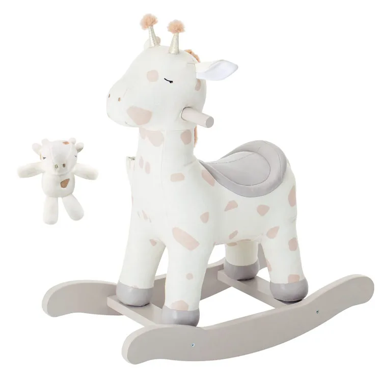 لابيبي هزاز الحصان الغزلان ركوب على لعبة طفل الروك أفخم هزاز الحيوان الحصان الزرافة خشبية الطفل لعبة الحصان هزاز