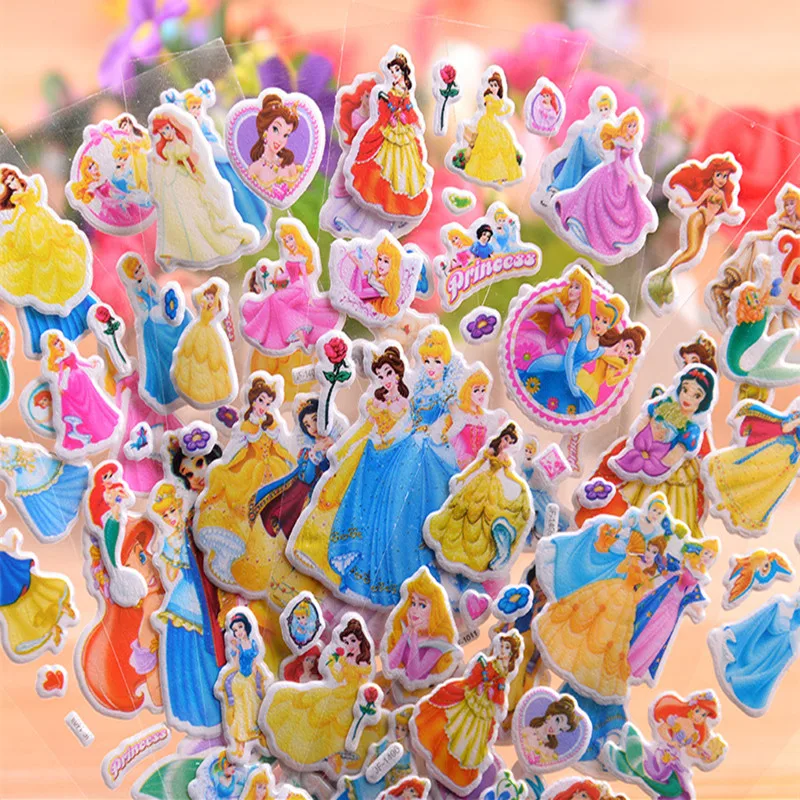 NEW1/6/ 12 Sheets 3D Puffy Bubble Stickers Cartoon Peter Pan Spider Animal Waterpoof DIY Stickers PVC Scrapbook Gifts For Kids