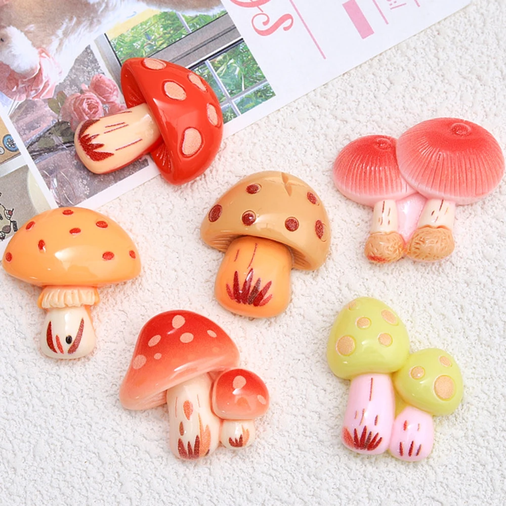 10 sztuk błyszczące Forest Mushroom seria żywica Flatback kaboszony do spinki do włosów Scrapbooking DIY biżuteria rękodzieło akcesoria dekoracyjne