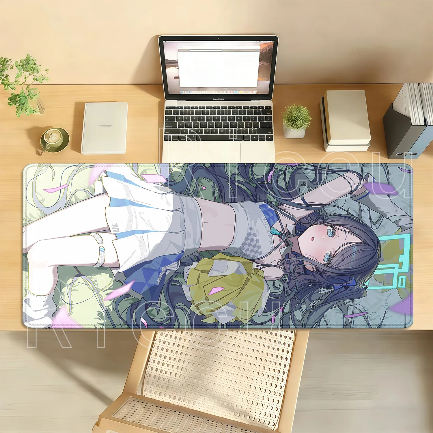 Gaming Blue Archive Alice Tendou XXL Mousepad Computer Keyboard Non-slip Desk Mat Office Accessories HD Printing Overlock Carpet