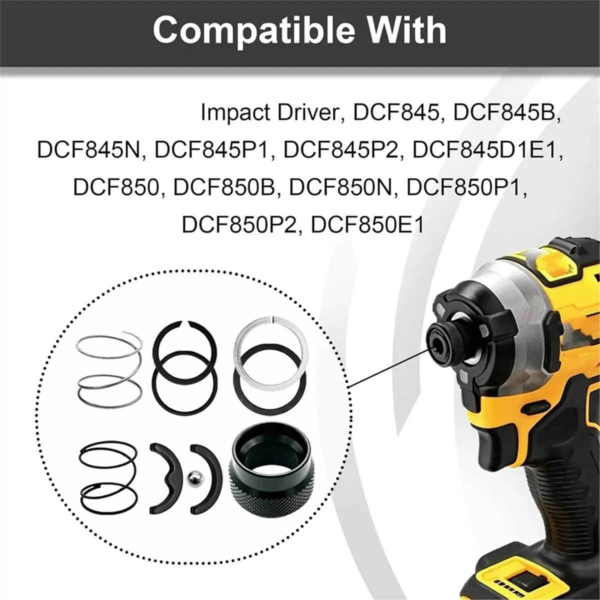N864734 NA202231 N921819 Collar Spring Ball Impact Driver Kit for DCF850B DCF850 DCF845N DCF850N