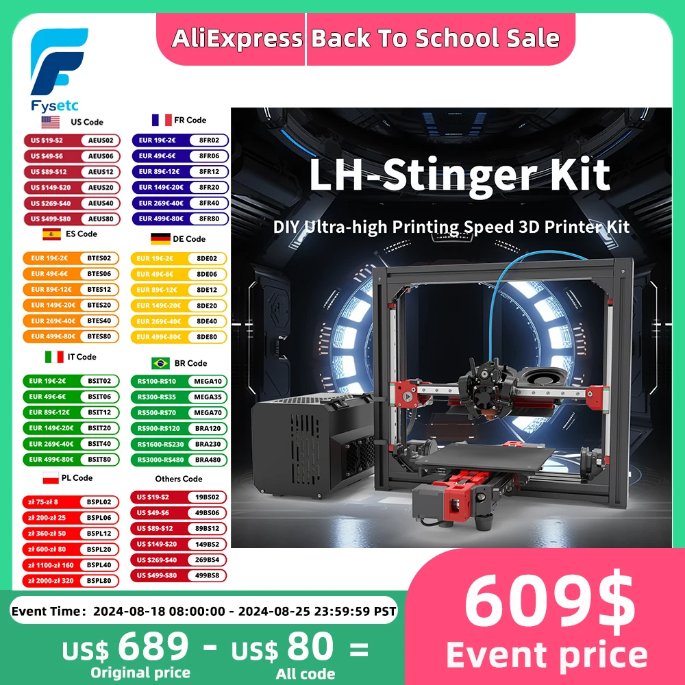 

LH Stinger 3D Printer Kit with Upgraded CNC Sherpa Mini Dragon Hotend High Performance Speed and Precision FDM 3D Printer Parts