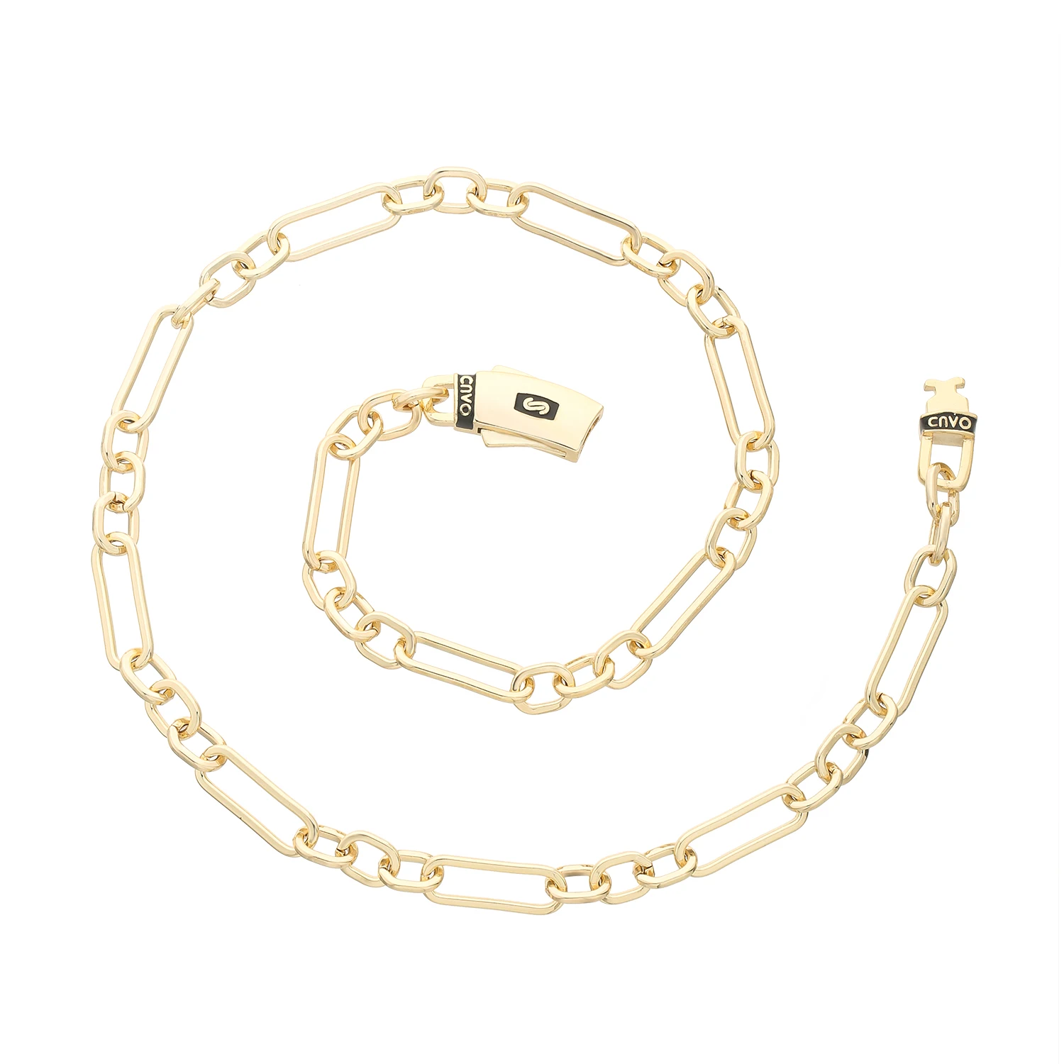 

Copper 14K Gold Plated Simple Rectangle Chain Necklace Unisex Hip Hop Jewelry Accessory Wholesale 45cm 50cm 55cm