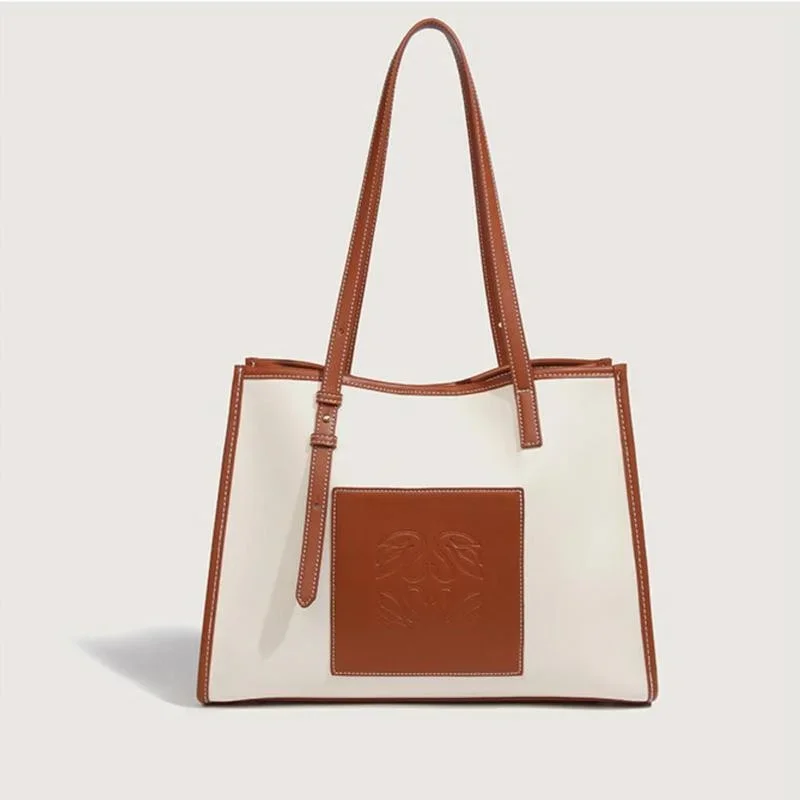 

Сумка-тоут женская холщовая, цветной блок, винтажная портативная Сумочка на плечо, Офисная деловая, для работы, повседневный праздничный саквояж, большие размеры