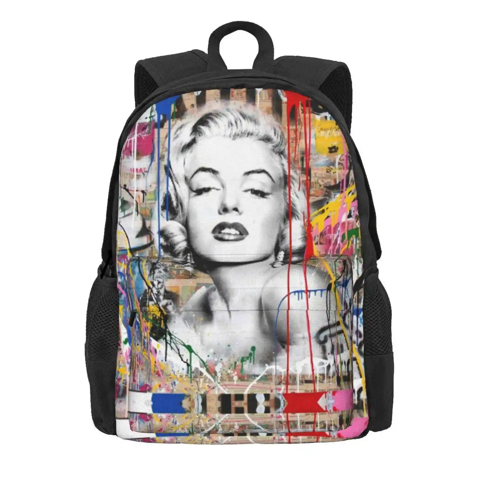 Marilyn Monroe Colorful Pop Art Mashup Banksy Hot Sale Schoolbag Backpack Fashion Bags Mr Brainwash Banksy Urban Contemporary