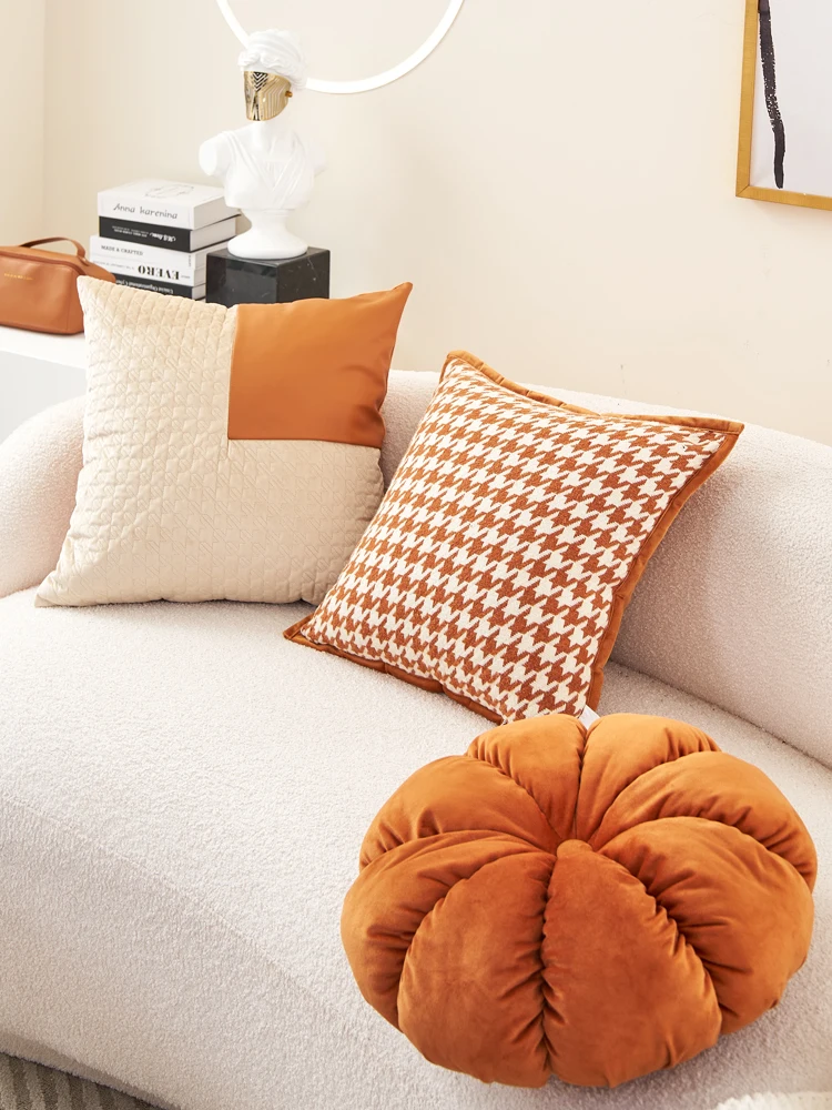 

Квадратная наволочка в клетку для дивана и спальни, с наполнителем из ПП-хлопка, винтажный стиль, для домашнего декора