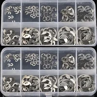 Kit surtido de anillos de retención a presión, arandelas de Clip de acero inoxidable tipo E, 120/2/3/4/5/6/7/8/9/10mm, 1,5 piezas