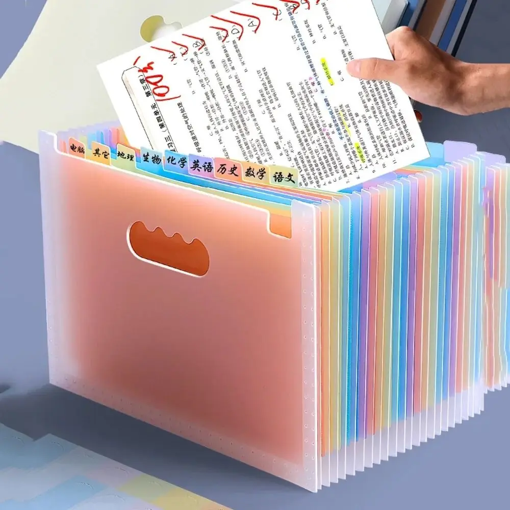 

Multi-layer 25 Pockets File Folder Portable Waterproof A4 Expanding Organ Bag Large Capacity File Storage Paper Organizer