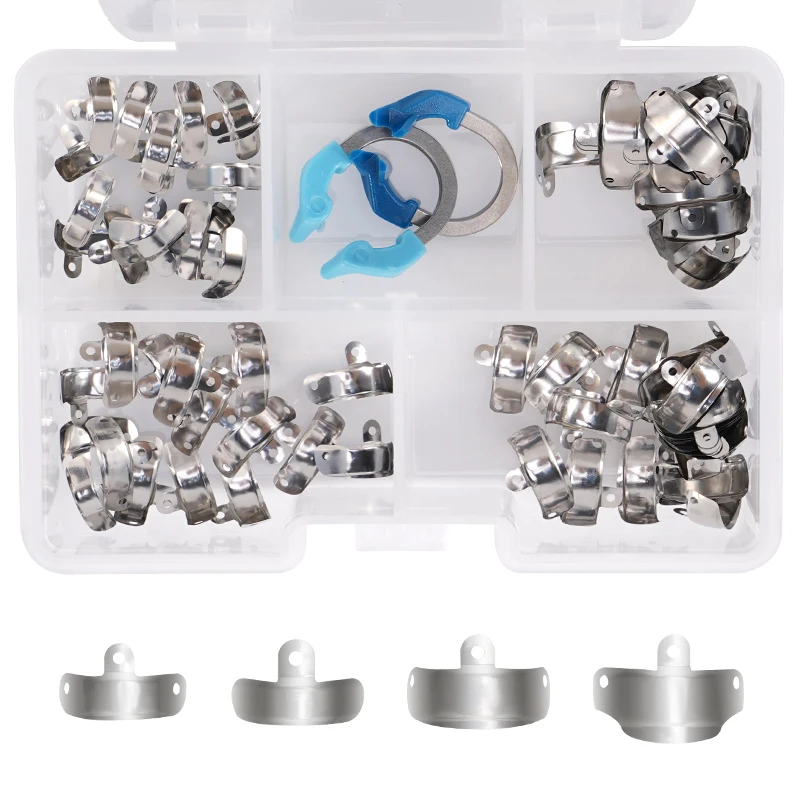 Dental Matrix Bands Clamp Sectional Contoured Matrix System with Universal Narrow Clamping Ring Holder Dentistry Materials view 4