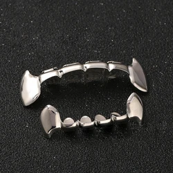 1pc/1pcs Halloween Hiphop Decorative Clown Fang Silver Plated Teeth Set