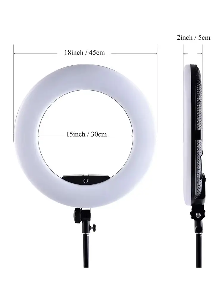 Lampa pierścieniowa 18 cali ze statywem, 96W, oświetlenie do selfie do salonu kosmetycznego, tatuażu, Yidoblo FD480, oświetlenie studyjne do zdjęć i wideo, CRI95+ — zdjęcie produktu 7