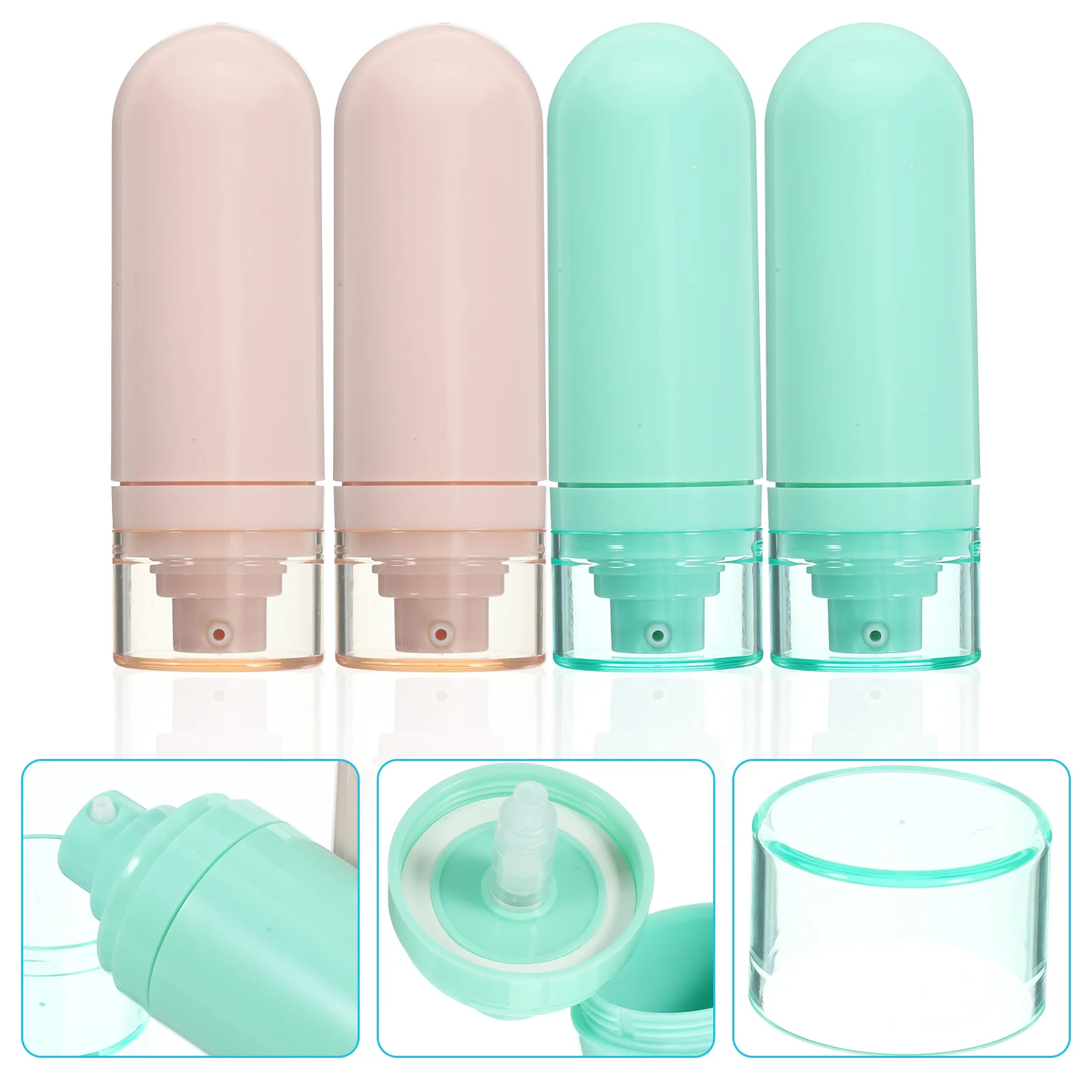 4 szt. Butelki podróżne na kosmetyki, wielokrotnego użytku, puste pojemniki na szampon, balsam, szczelne, wielokrotnego użytku, plastikowe, przenośne, idealne w podróży.