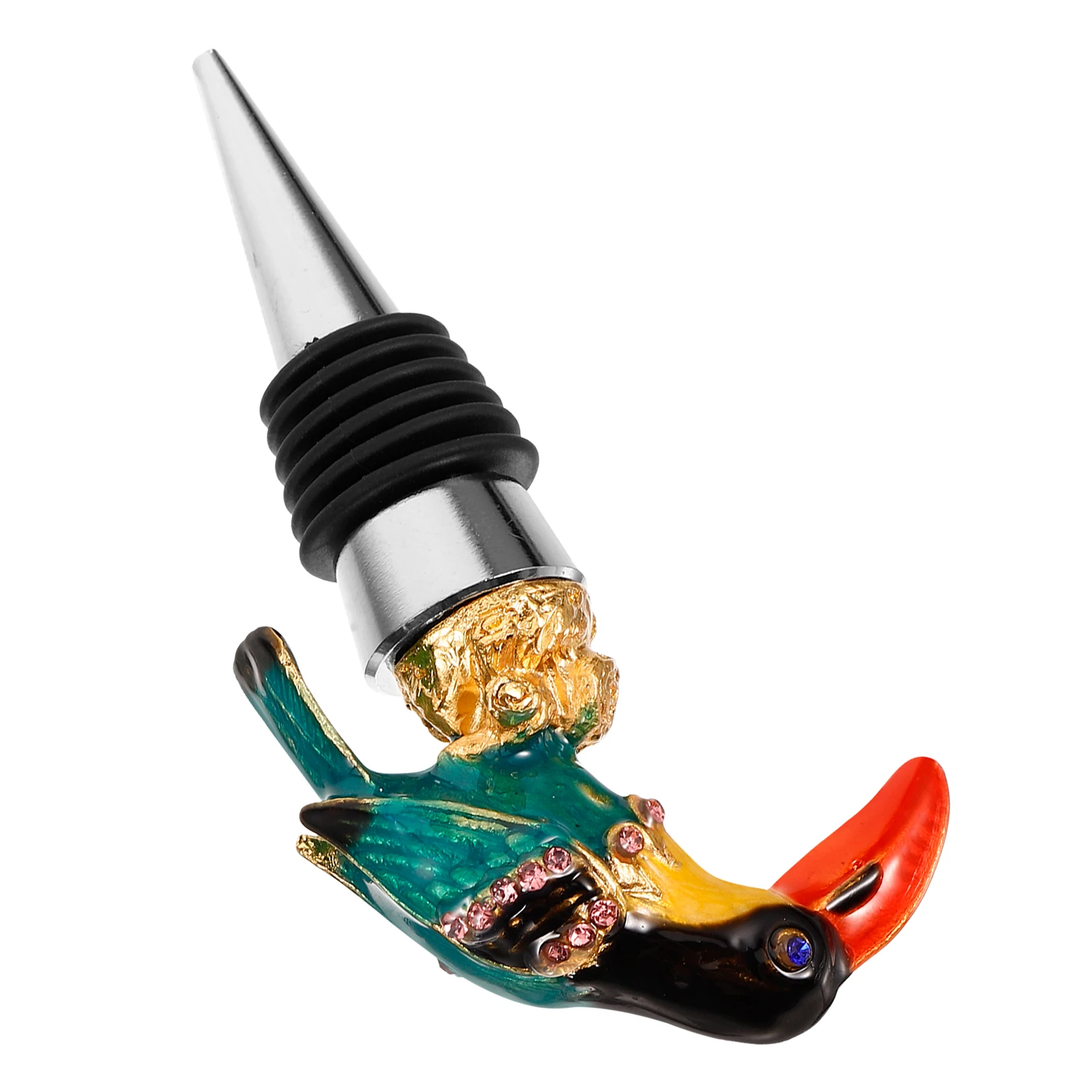 

3D Animal Design Bottle Stopper Metal Zinc Alloy Sealing Bird Shaped Reusable For Standard Bottles Prevent Oxidation