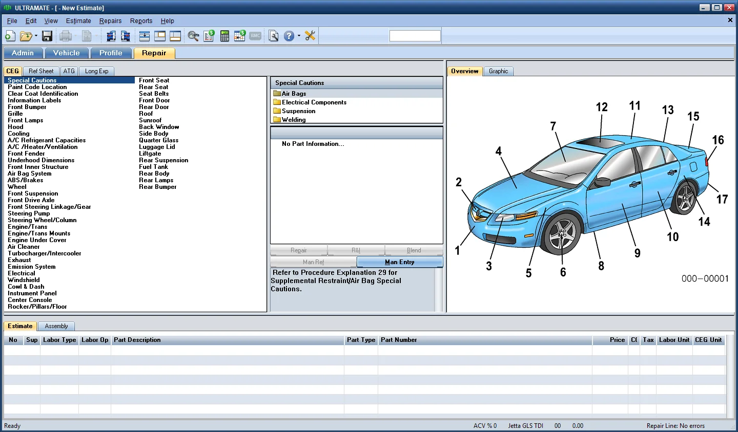 HNKA Vehicle estimation system Mitchell Ultramate