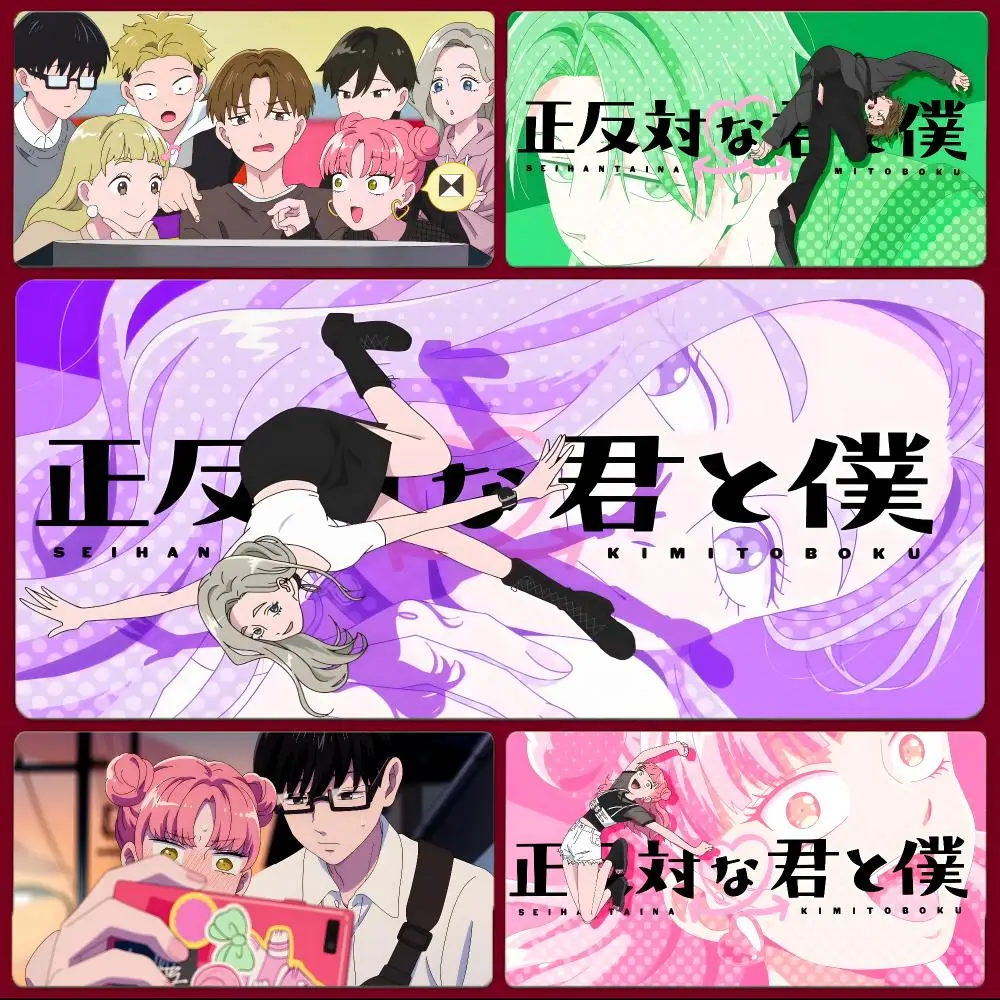 Manga Anime You And I Are Polar Opposites Mouse Pad Large Gaming Mousepad with Stitched Edges Thickened Desk Mat PC