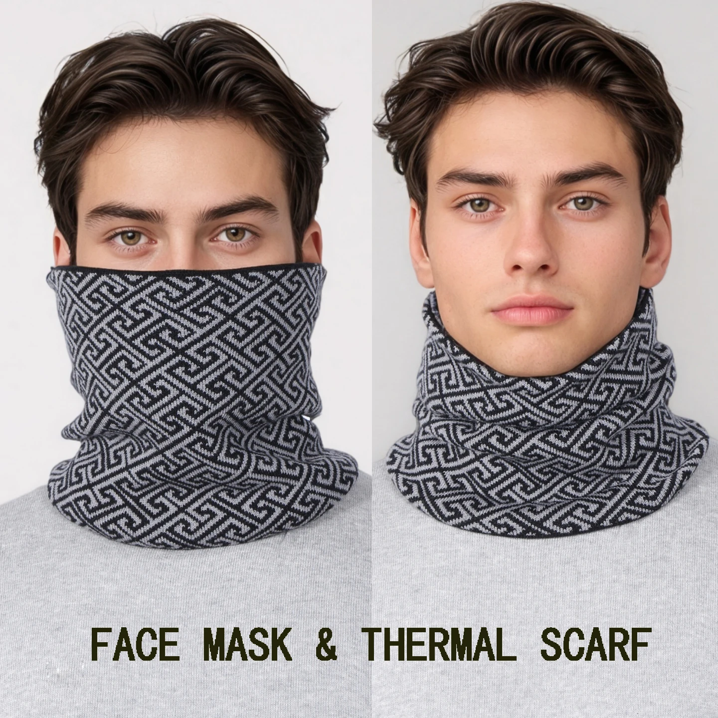 

Зимние накидки на шею для мужчин, теплые шарфы, джентльменский толстый бархатный шарф с кольцом, теплая лыжная велосипедная маска для лица, женский модный пуловер