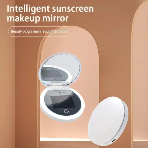 Imagen 2 del producto Espejo de maquillaje de protección solar UV inteligente con maquillaje de detección de protector solar de belleza LED