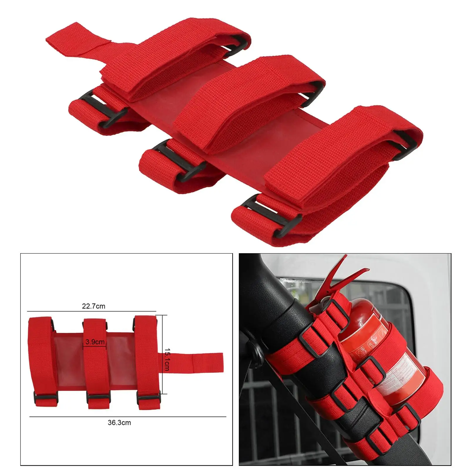 Roll Bar Fire Extinguisher Holder, Hold 2.5-3lb, Adjustable Strap Bracket Mount