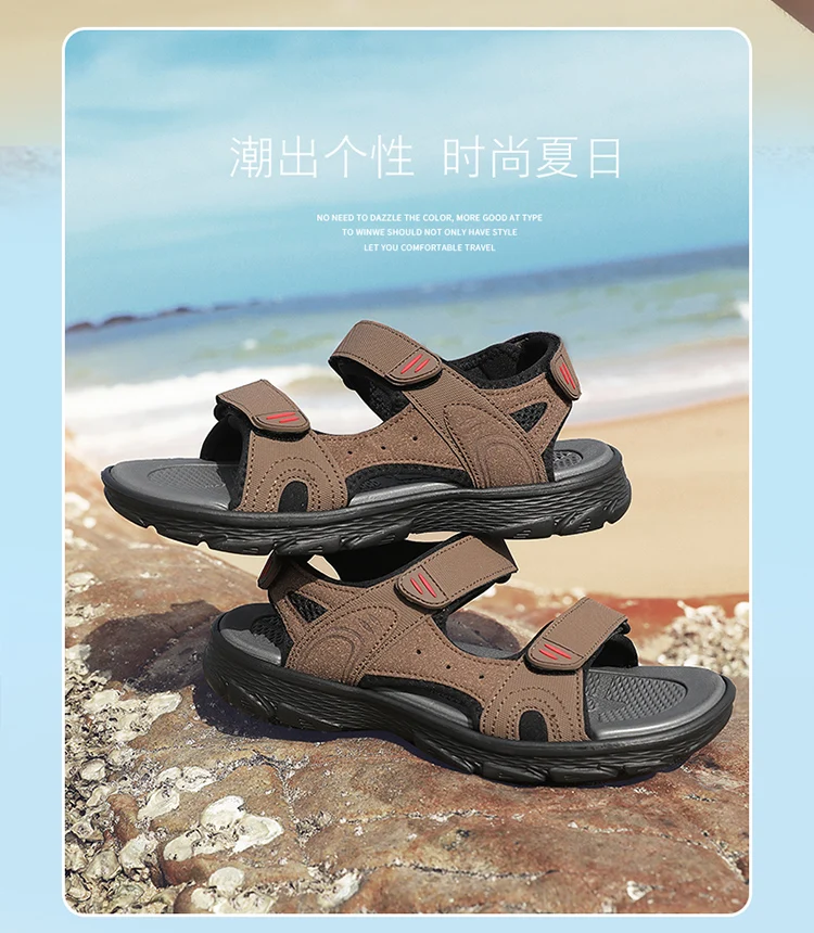 Herren-Sportsandalen, Outdoor, Wandern, wasserdicht, Strandsport, Herren-Sandalen, Sommer, offene Zehen, verstellbare Schnürsenkel – Detail 31