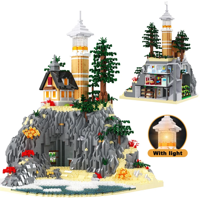 

Creative Medieval Lighthouse Building Blocks Model Architecture Lighting Tower Assembly Bricks Decoration Toy Gift For Kid Adult