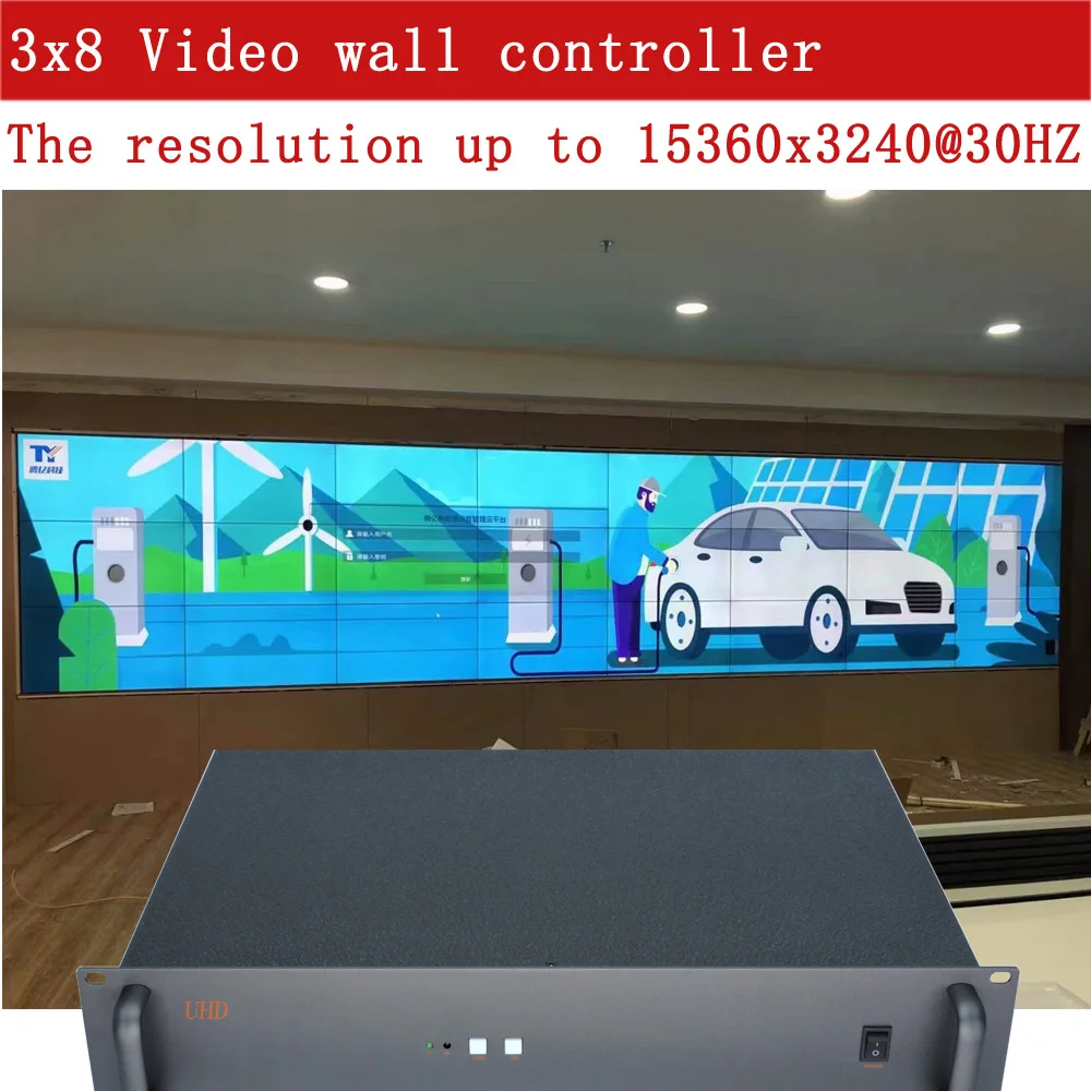 3x8 Video Wall Controller,The Resolution Up to 15360x3240@30HZ,TK-GT0424