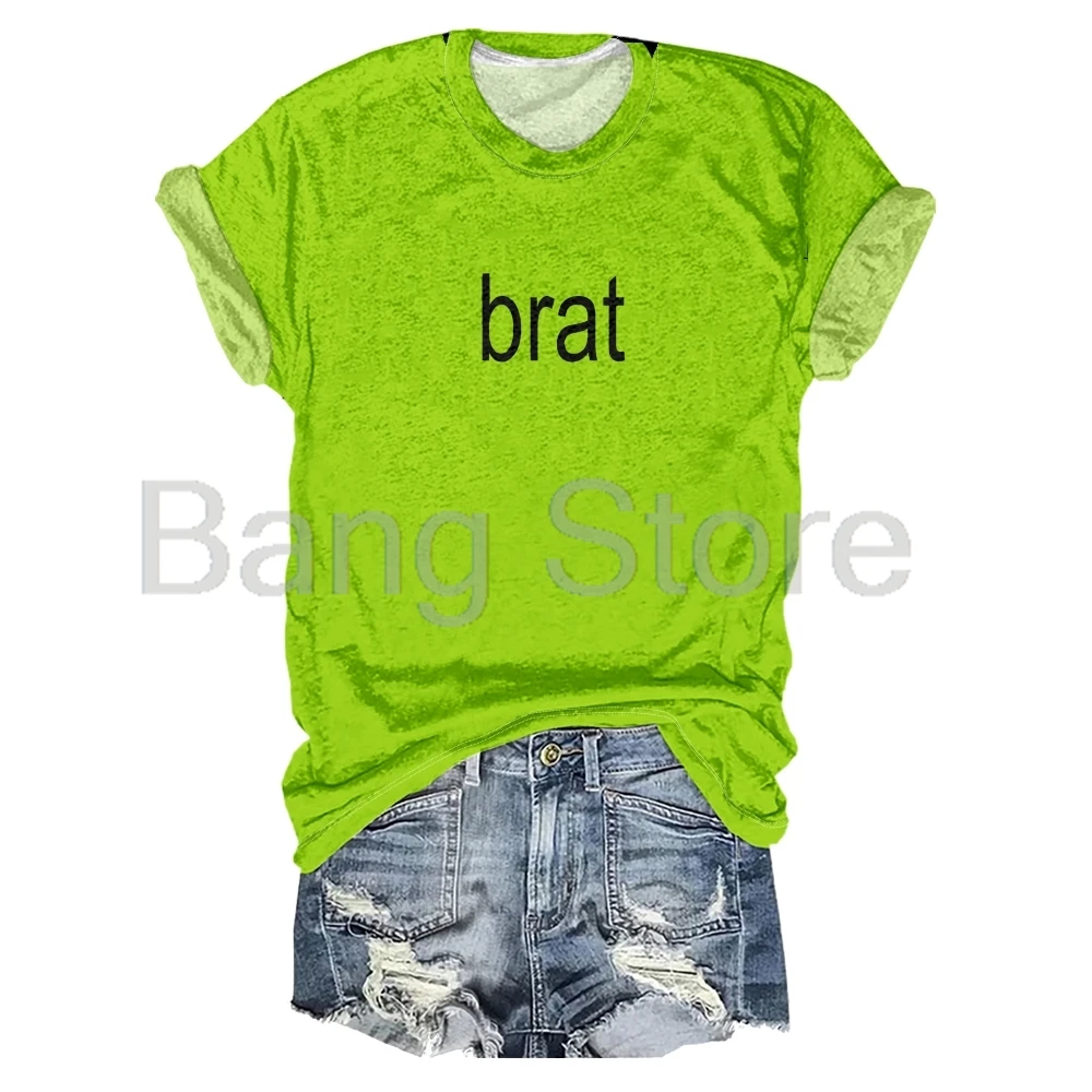 Charli XCX Brat T-shirt Women Crewneck Short Sleeve Casual Streetwear Tee