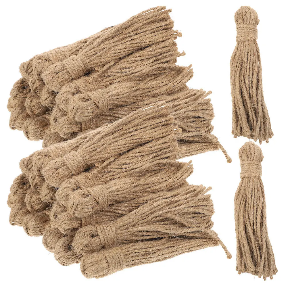 

30Pcs Jute Tassels Rustic Decor DIY Crafts Wood Bead Garland Burlap Twine Rope Christmas Decorations Projects Burlap Twine