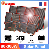 Dokio 18V 80W 100W 200W Portable Foldable Solar Panel With 12V Controller Flexible Solar Panel For House Camping Travel