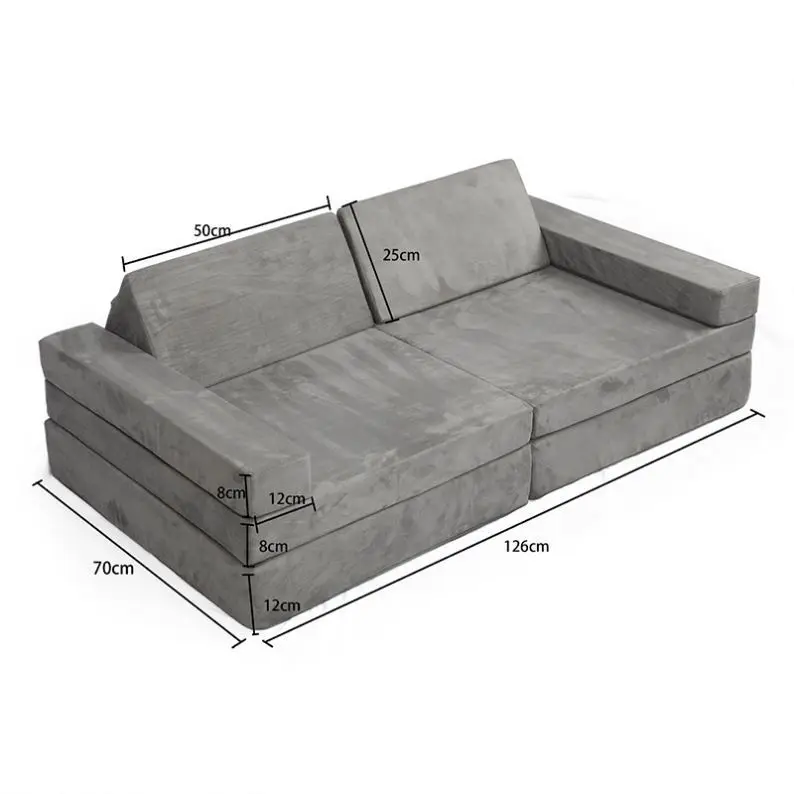 Kids Play Couch Folding Foam Soft Sofa Multifunctional Modular Home Furniture for Bedroom Living Room