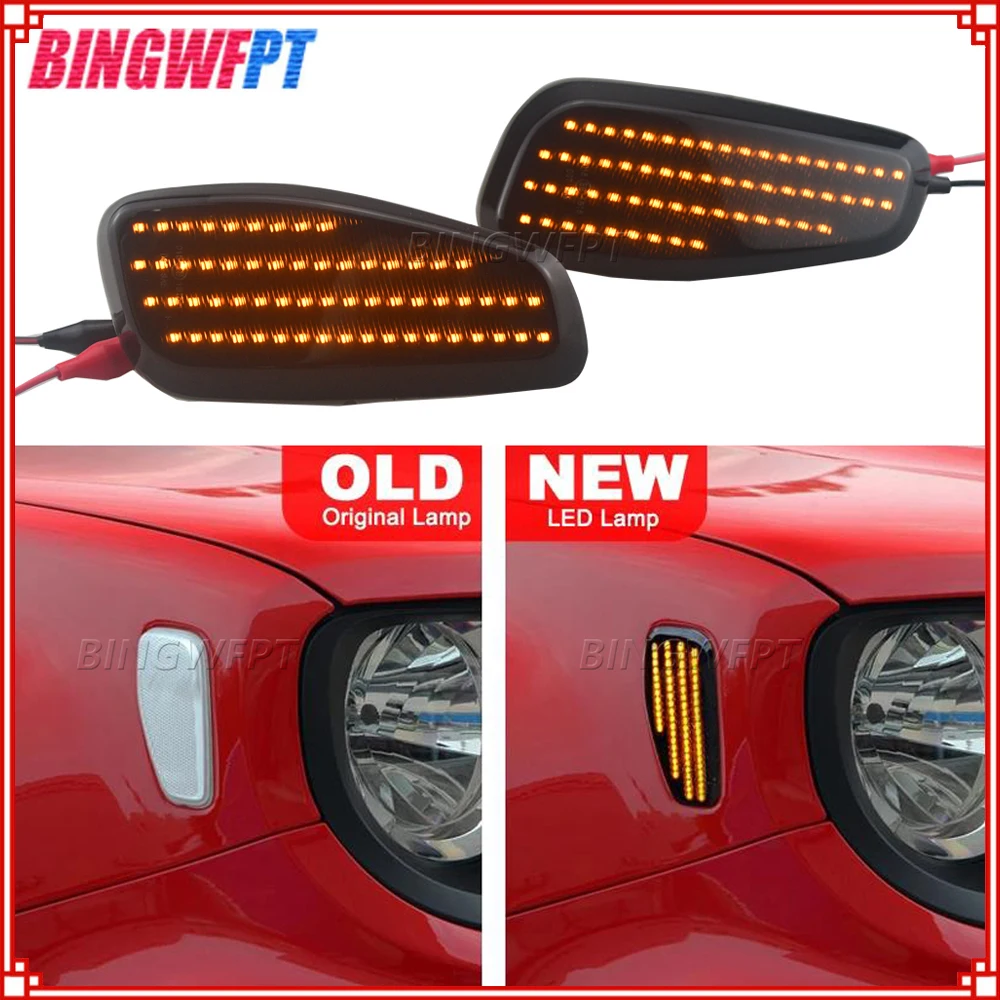 

Последовательный мигающий светодиодный указатель поворота, 2 шт., боковой габаритный фонарь для Jeep Renegade BU 2014-2021, светодиодные указатели поворота OEM: 68256049AA