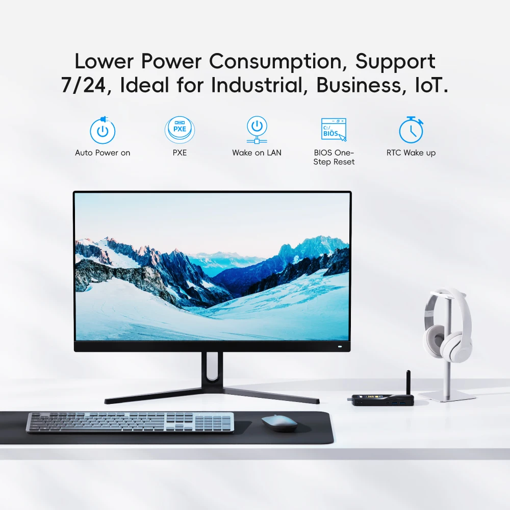 MeLE PCG02 Fanless Mini PC Stick N100 8GB LPDDR4 128GB Micro Desktop Computer with Full Function USB-C, 2.4G/5.0G WiFi, 4K HDMI