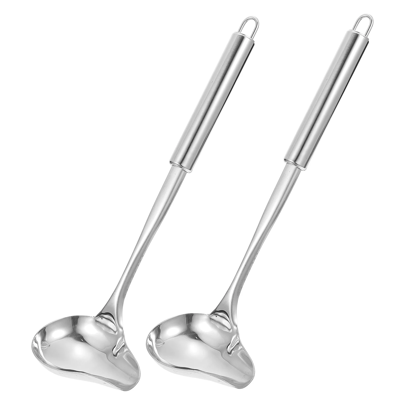 2pcs Stainless Steel Spout Ladles Gravy Cutlery Small Sauce Spoon With Spout Anti Rust Spoon Home Hotel Kitchen Supply Tableware