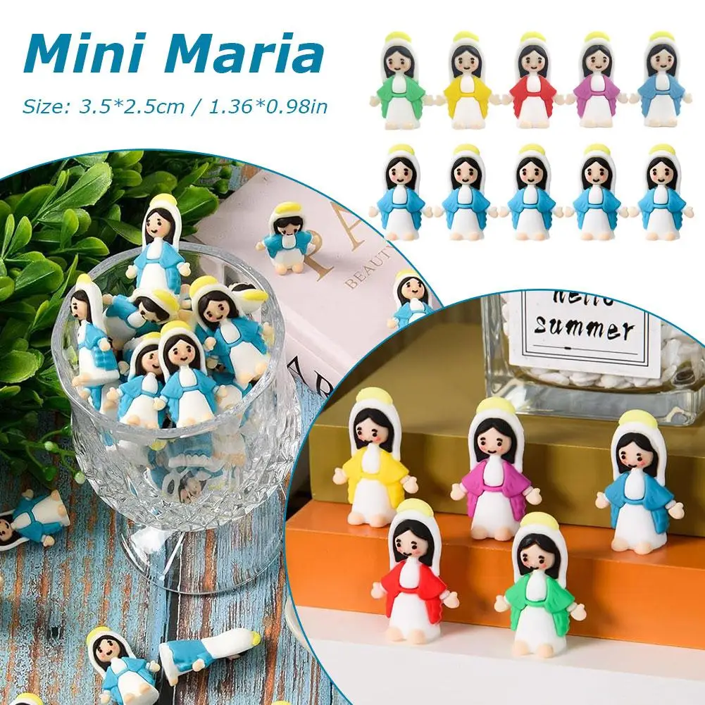 50Pcs Mini Maria Desktop Ornaments Mini PVC Small Ornaments Decoration New Lovely Maria Daily Religious Atmosphere Mini B7Y8