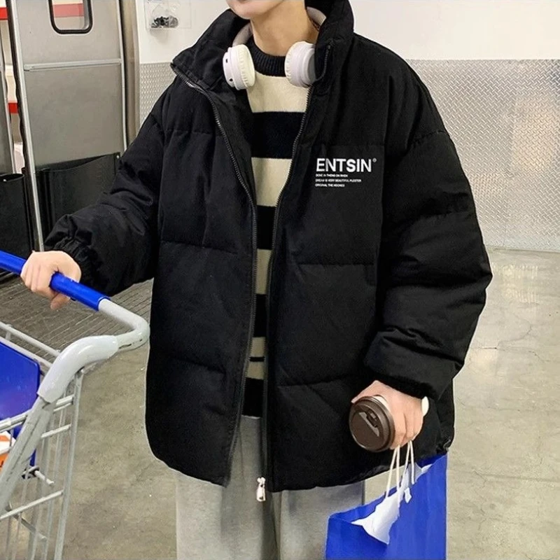 

​ 2025 г., мужская зимняя утолщенная куртка-пуховик в гонконгском стиле, хлопковая куртка для американских студентов ​